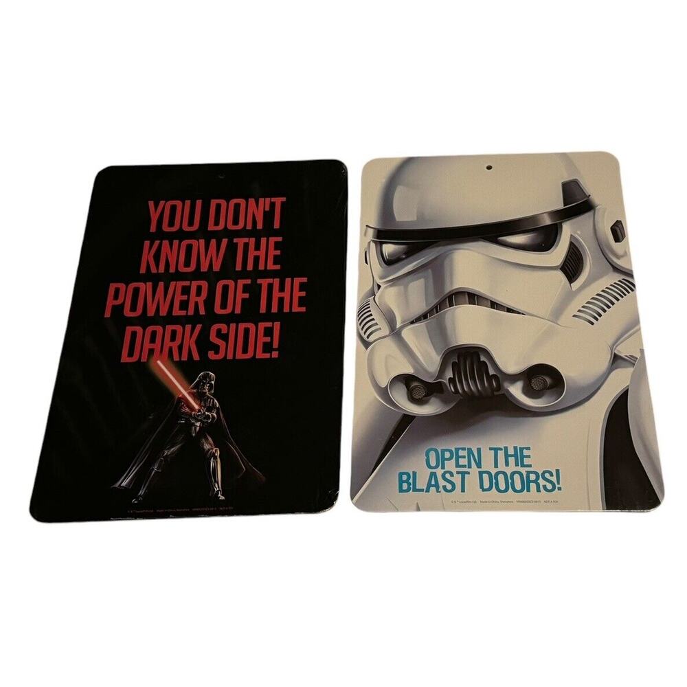 Star Wars Darth Vader New Two-Sided Wall Signs (2) 8.5" x 12.5"‎ Sealed Bedroom
